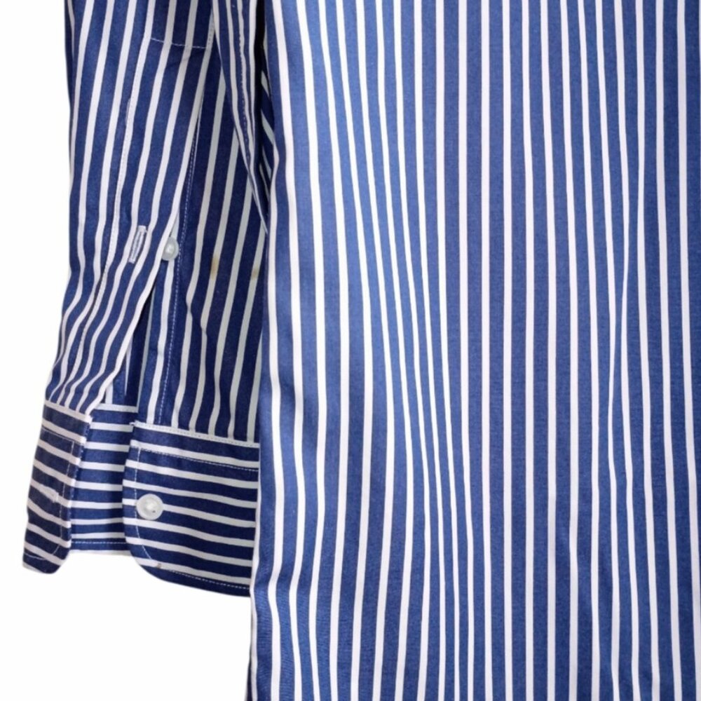 POLO RALPH LAUREN Women's Shirt Dress Blue White Stripes Cotton Size 2 - Picture 4 of 5